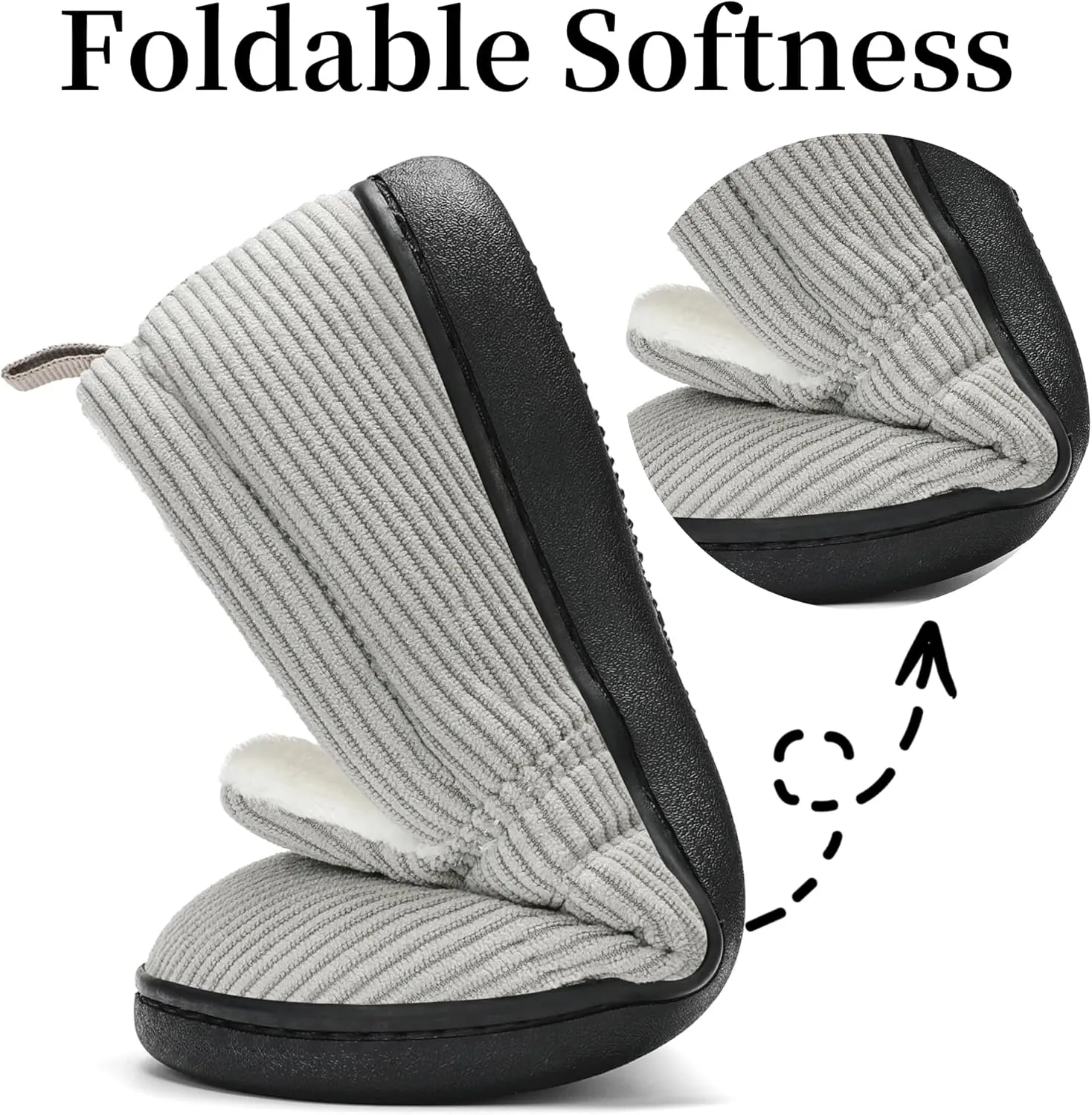 Mens Slippers for Women Slip on House Shoes Outdoor Indoor Warm House Slippers Closed Back Winter Slipper Corduroy