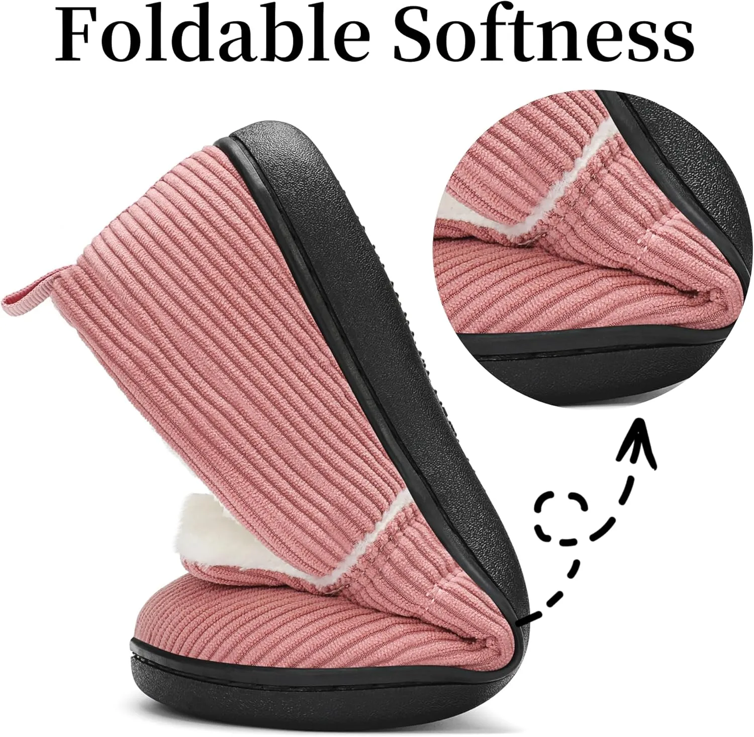 Mens Slippers for Women Slip on House Shoes Outdoor Indoor Warm House Slippers Closed Back Winter Slipper Corduroy