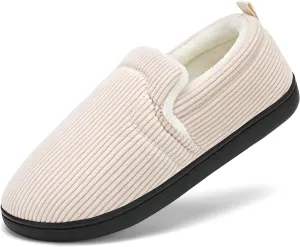 Mens Slippers for Women Slip on House Shoes Outdoor Indoor Warm House Slippers Closed Back Winter Slipper Corduroy