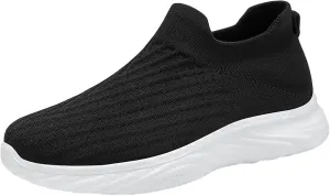 Mens Sneaker Non Slip Walking Shoes Slip on Lightweight Breathable Tennis Sneakers Casual Travel Gym Work Shoes