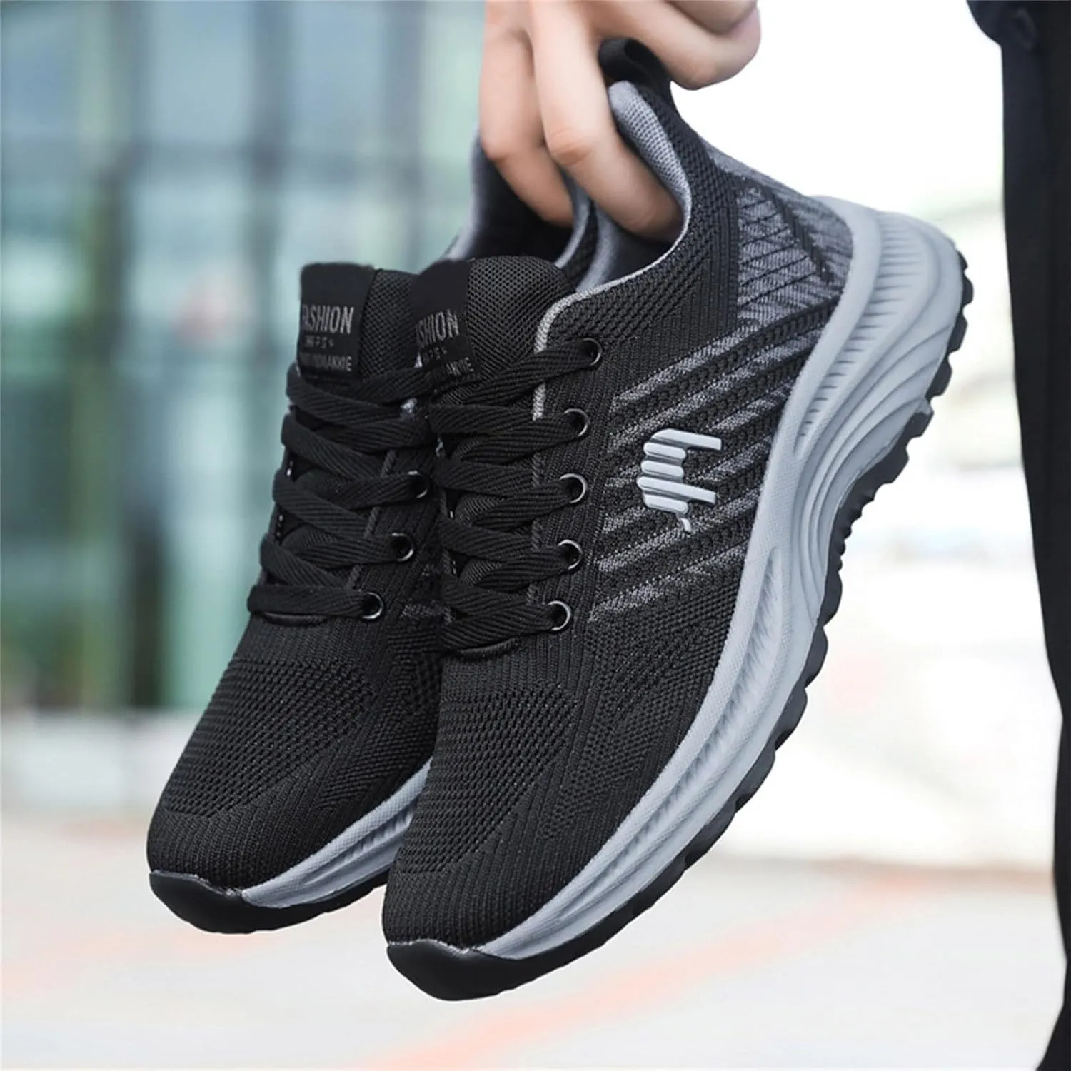 Mens Walking Shoes Lightweight Breathable Tennis Running Shoes Mesh Non-Slip Casual Sneakers Gym Workout Sneaker