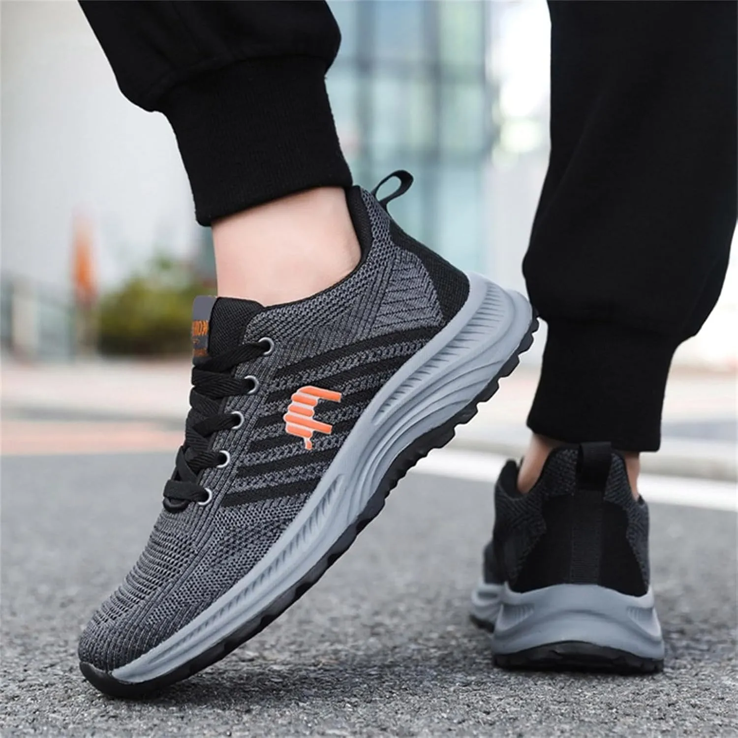 Mens Walking Shoes Lightweight Breathable Tennis Running Shoes Mesh Non-Slip Casual Sneakers Gym Workout Sneaker
