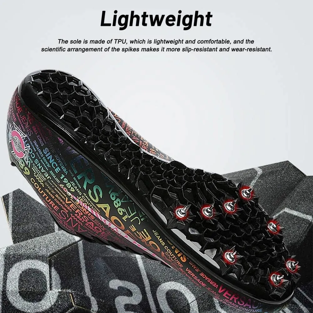 Mens Womens Track and Field Shoes Sprint Sport Sneakers Mesh Breathable Professional Running Nail Spikes Shoes for Boys Girls