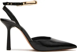 Mesh Kitten Heels for Women Closed Pointed Toe Slingback Buckle Strap Pumps Fashion Casual Dress High Heels