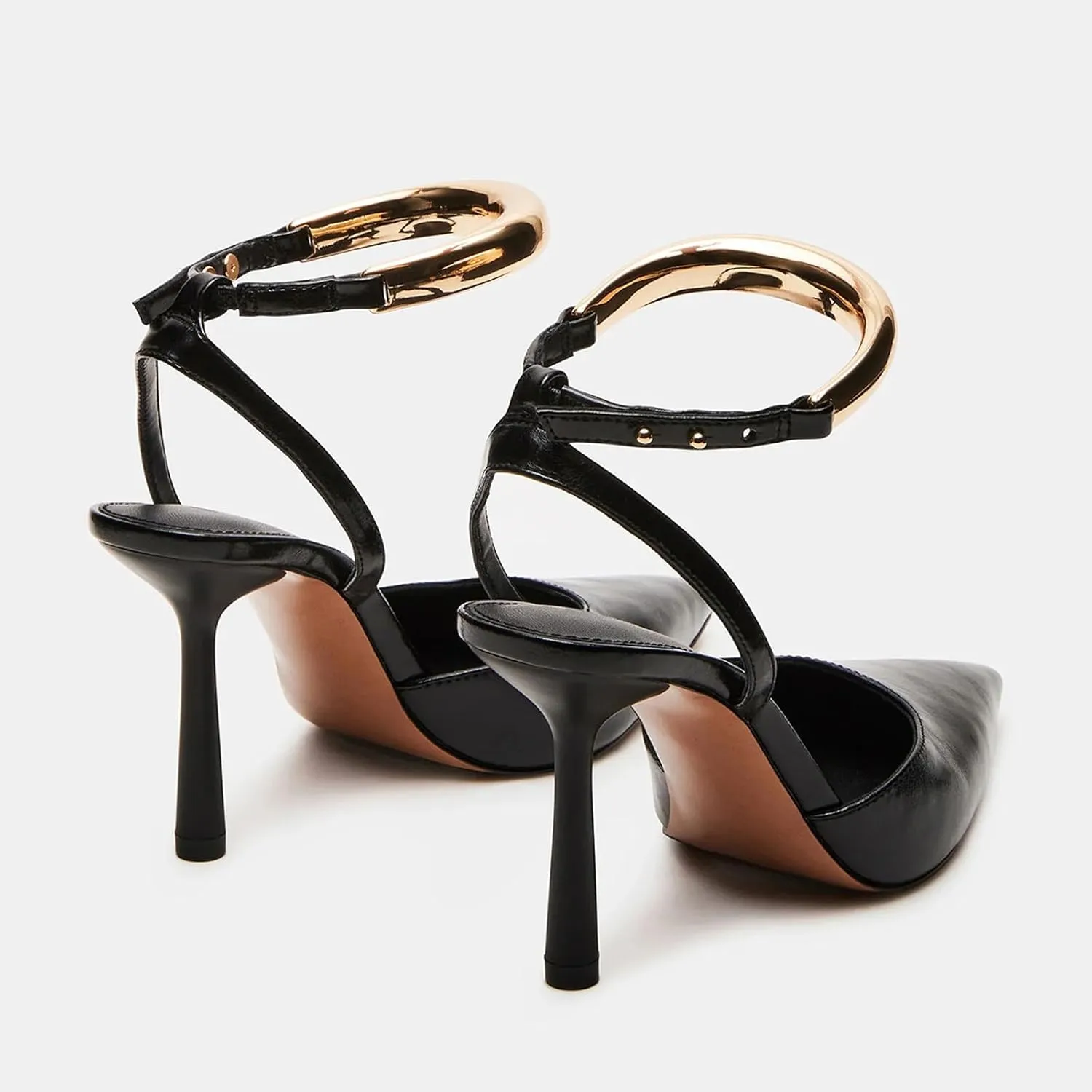 Mesh Kitten Heels for Women Closed Pointed Toe Slingback Buckle Strap Pumps Fashion Casual Dress High Heels