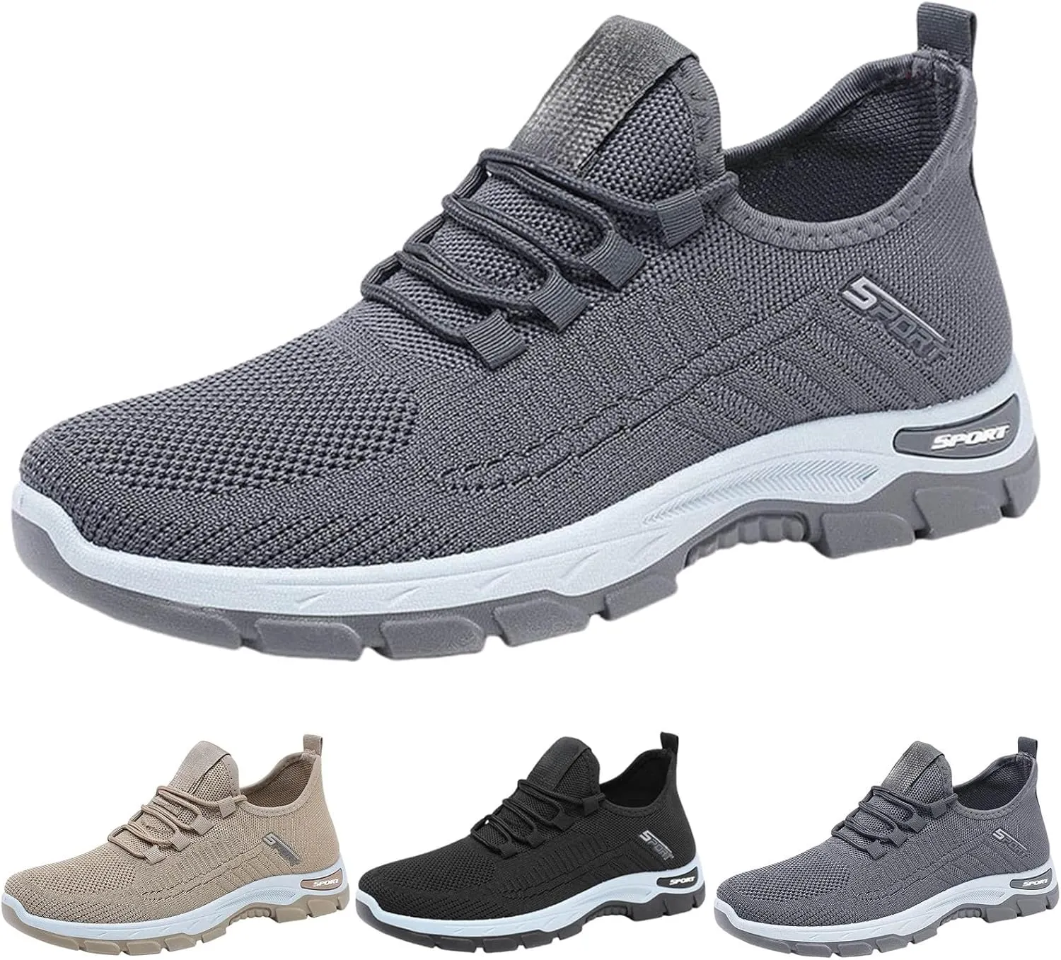 Mesh Orthopedic Sneakers for Men Breathable Lace Up Walking Running Shoes Comfortable Tennis Shoes Non Slip Lightweight Casual Womens Sneakers