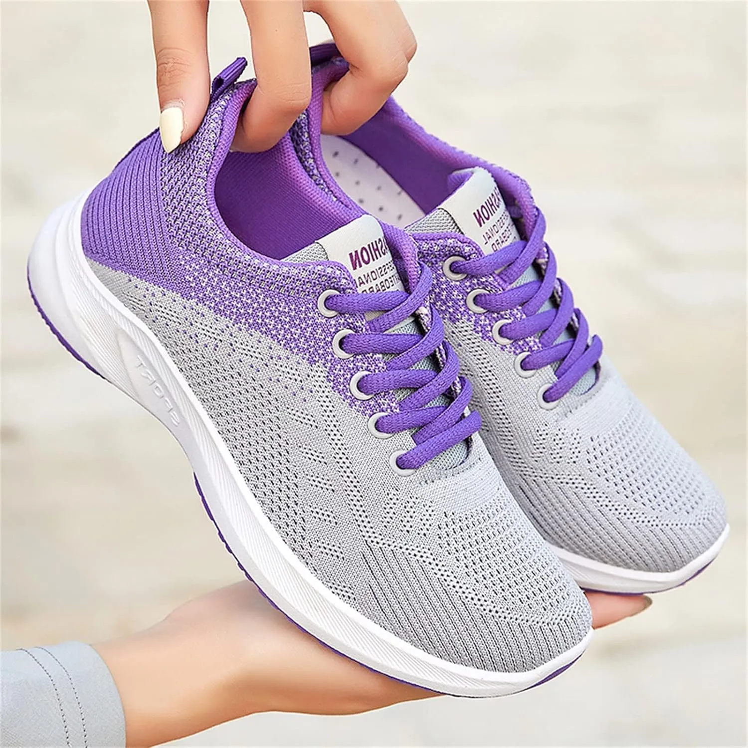 Mesh Sport Shoes for Women 2025 Casual Lightweight Summer Lace up Breathable Closed Toe Outdoor Running Shoes Comfortable for Workout Running Walking