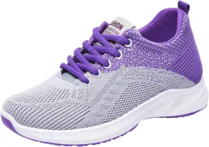 Mesh Sport Shoes for Women 2025 Casual Lightweight Summer Lace up Breathable Closed Toe Outdoor Running Shoes Comfortable for Workout Running Walking