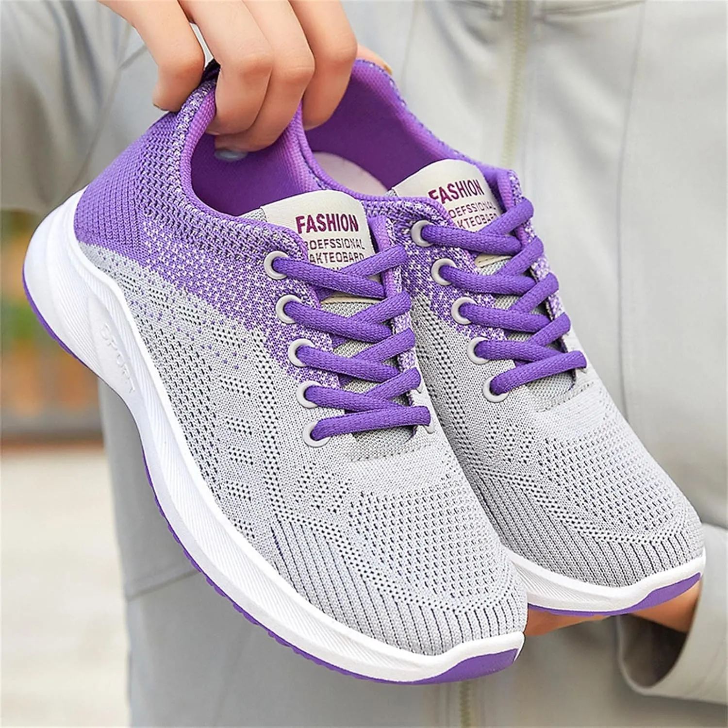 Mesh Sport Shoes for Women 2025 Casual Lightweight Summer Lace up Breathable Closed Toe Outdoor Running Shoes Comfortable for Workout Running Walking