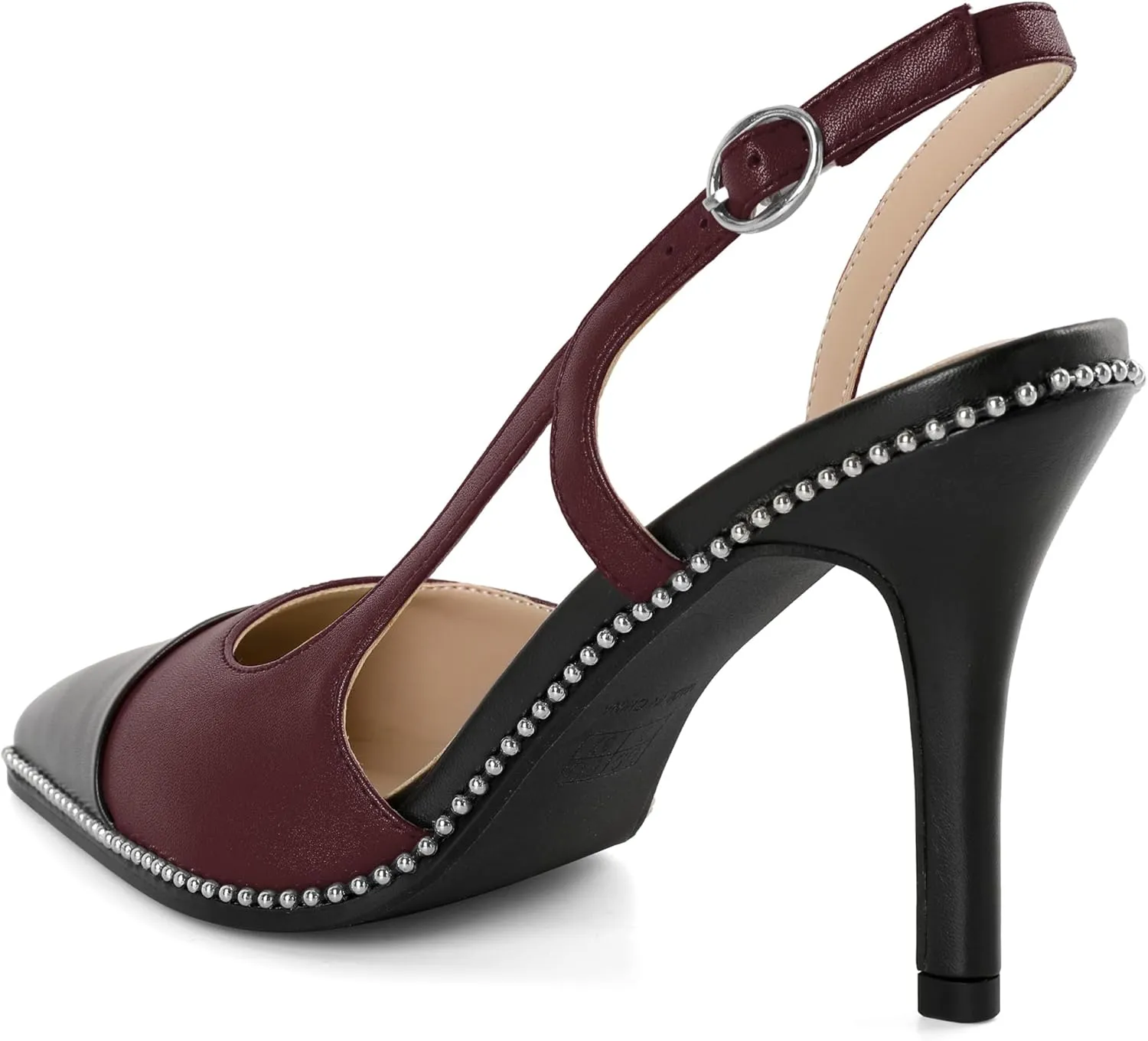 Mettesally Slingback Pumps 3 Inches Stilettos Sexy Evening Heels for Women Beaded