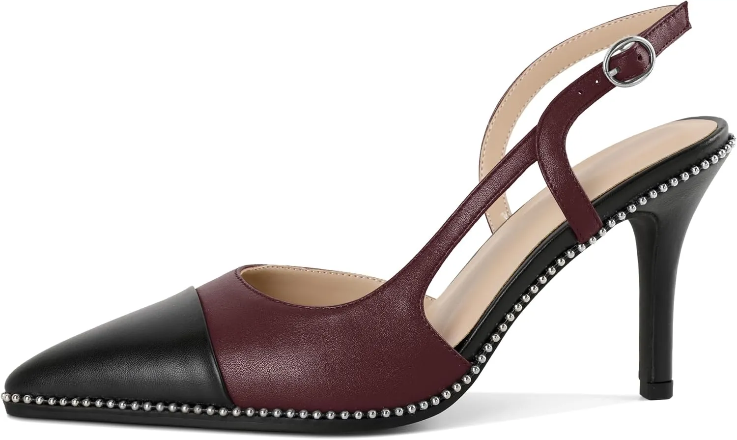 Mettesally Slingback Pumps 3 Inches Stilettos Sexy Evening Heels for Women Beaded