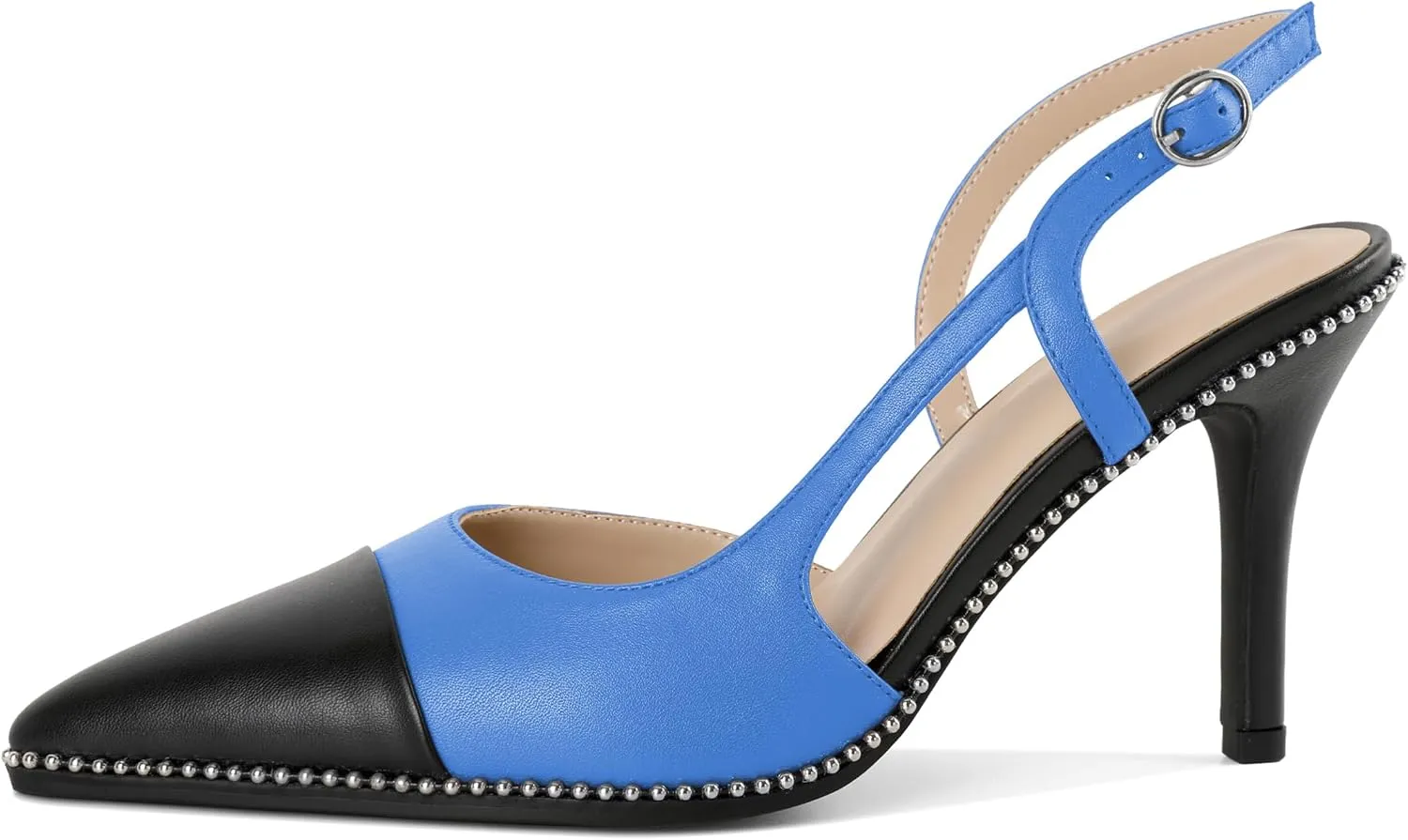 Mettesally Slingback Pumps 3 Inches Stilettos Sexy Evening Heels for Women Beaded