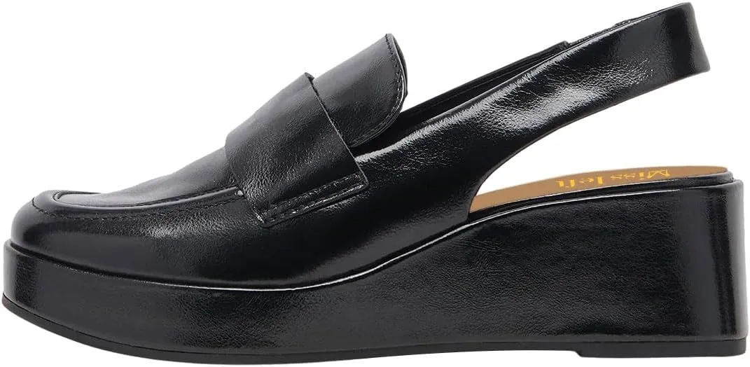 miss left Women's Wedge Heel Slingback Pumps Platform Closed Toe Mid Heel Elastic Strap Sandals Trendy Travel Casual Shoes Size 4-16 US