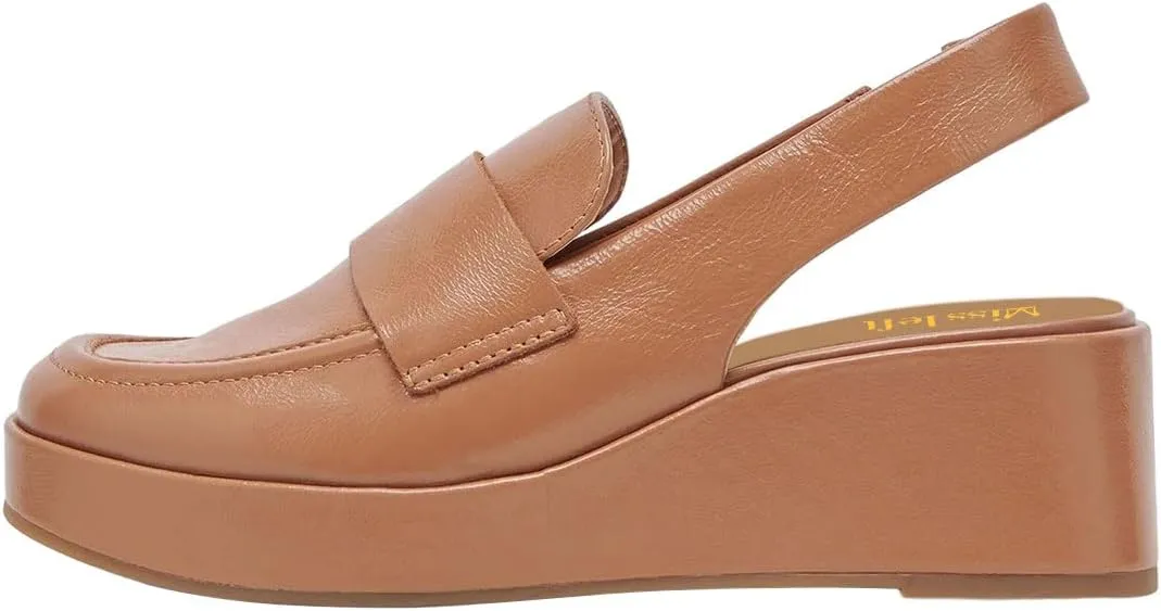miss left Women's Wedge Heel Slingback Pumps Platform Closed Toe Mid Heel Elastic Strap Sandals Trendy Travel Casual Shoes Size 4-16 US