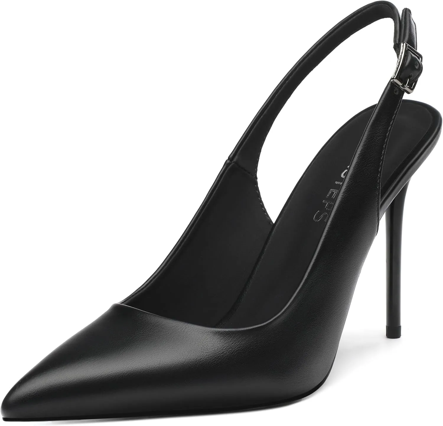MOVINSTEPS Slingback Heels for Women Pumps Pointed Closed Toe Buckle Sexy Stiletto High Heels Prom Office Work Wedding Fashion Elegant Dressy Shoes 4 Inch