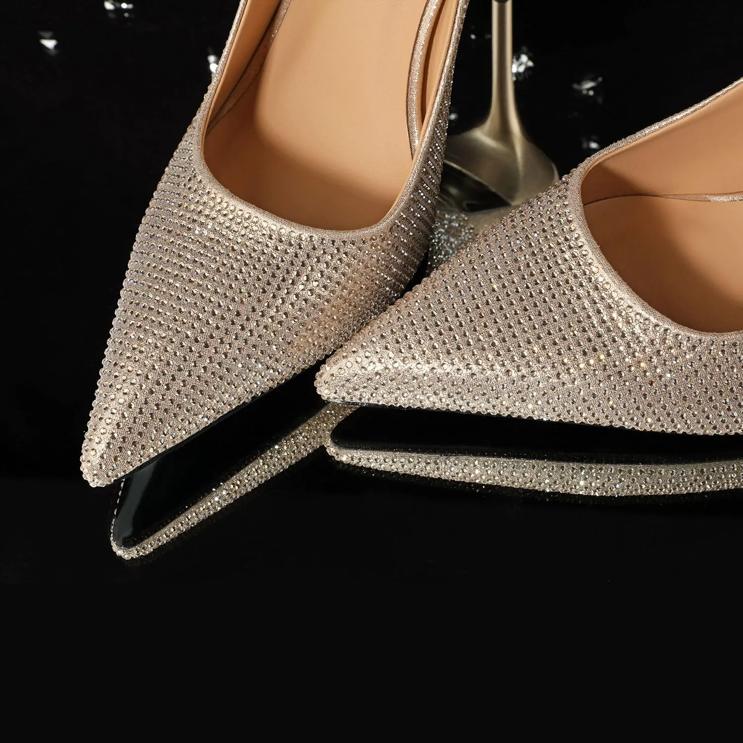 MOVINSTEPS Slingback Heels for Women Pumps Pointed Closed Toe Buckle Sexy Stiletto High Heels Prom Office Work Wedding Fashion Elegant Dressy Shoes 4 Inch
