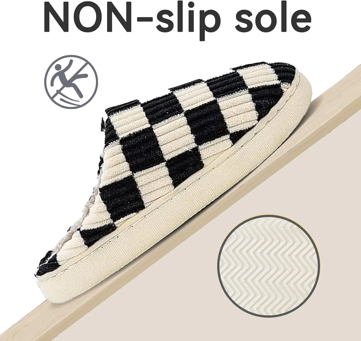Mukinrch House Slippers for Women Men, Plush House Shoes Memory Foam Checkered Slippers Womens Casual Fuzzy Bedroom Indoor Outdoor Plaid Shoes with Fur Lining