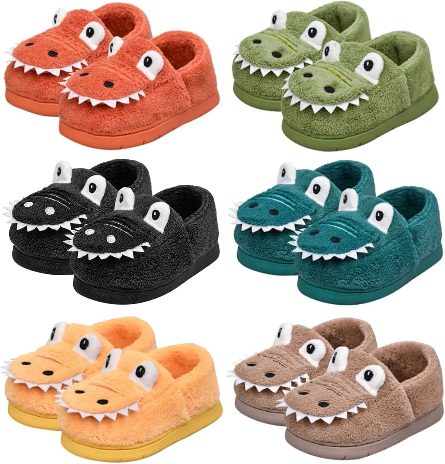 Newborn Baby Cozy Fleece Booties Super 𝐆rippers Winter Dinosaur Slippers Soft Sole Stay On Bedroom House Shoes