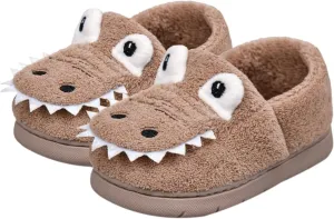 Newborn Baby Cozy Fleece Booties Super 𝐆rippers Winter Dinosaur Slippers Soft Sole Stay On Bedroom House Shoes
