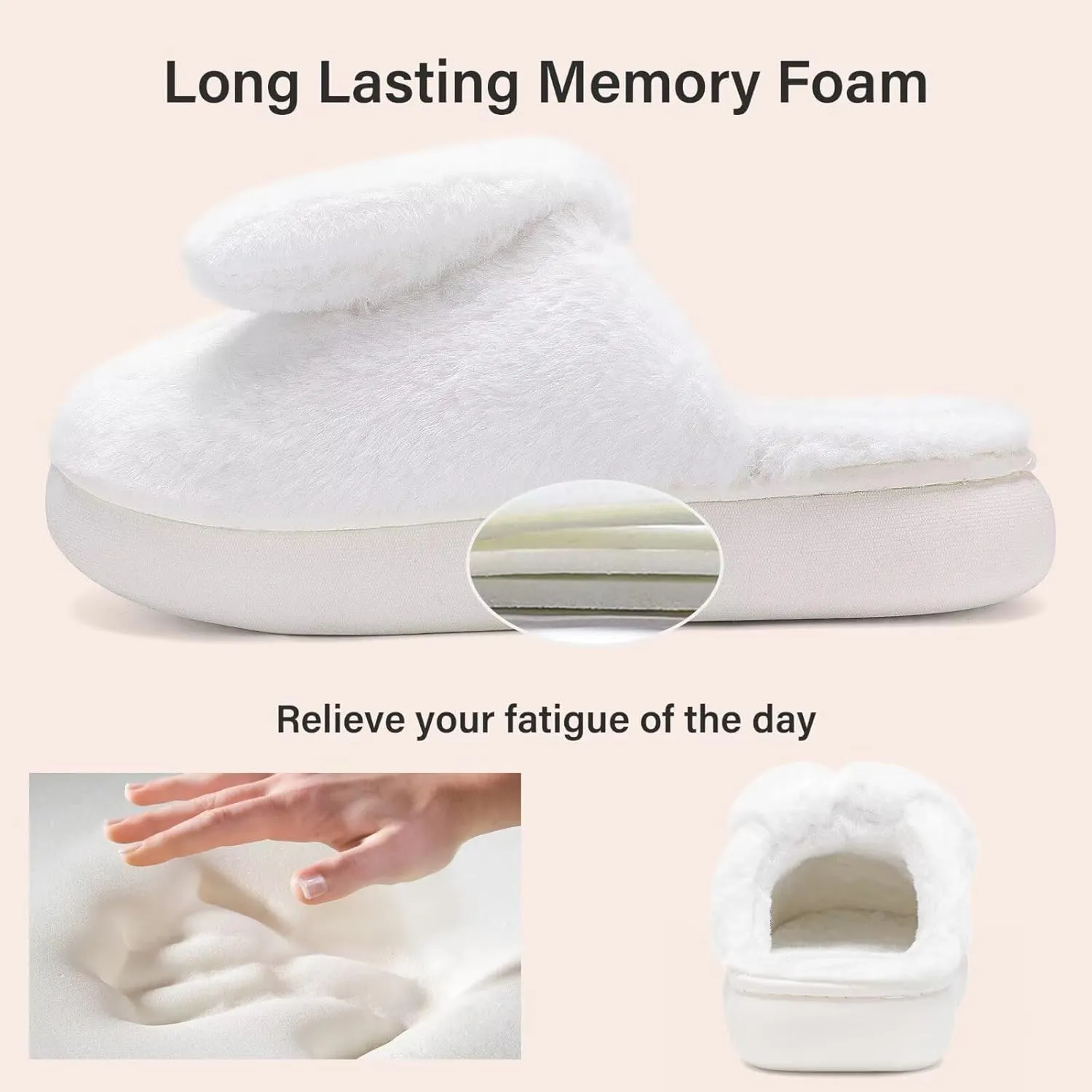NineCiFun Women's Bunny Slippers Memory Foam House Plush Fluffy Rabbit Slippers Comfy Fuzzy Faux Fur Lining Indoor Animal Bedroom Shoes
