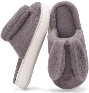 NineCiFun Women's Bunny Slippers Memory Foam House Plush Fluffy Rabbit Slippers Comfy Fuzzy Faux Fur Lining Indoor Animal Bedroom Shoes