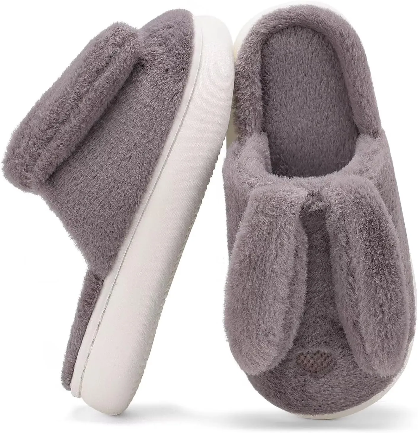 NineCiFun Women's Bunny Slippers Memory Foam House Plush Fluffy Rabbit Slippers Comfy Fuzzy Faux Fur Lining Indoor Animal Bedroom Shoes