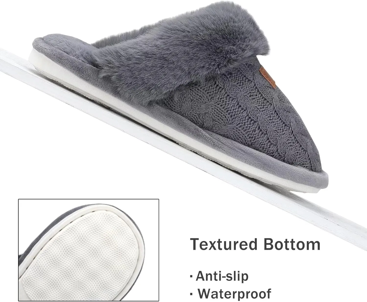 NineCiFun Women's Fuzzy Memory Foam Cozy House Slippers with Soft Faux Fur Lining