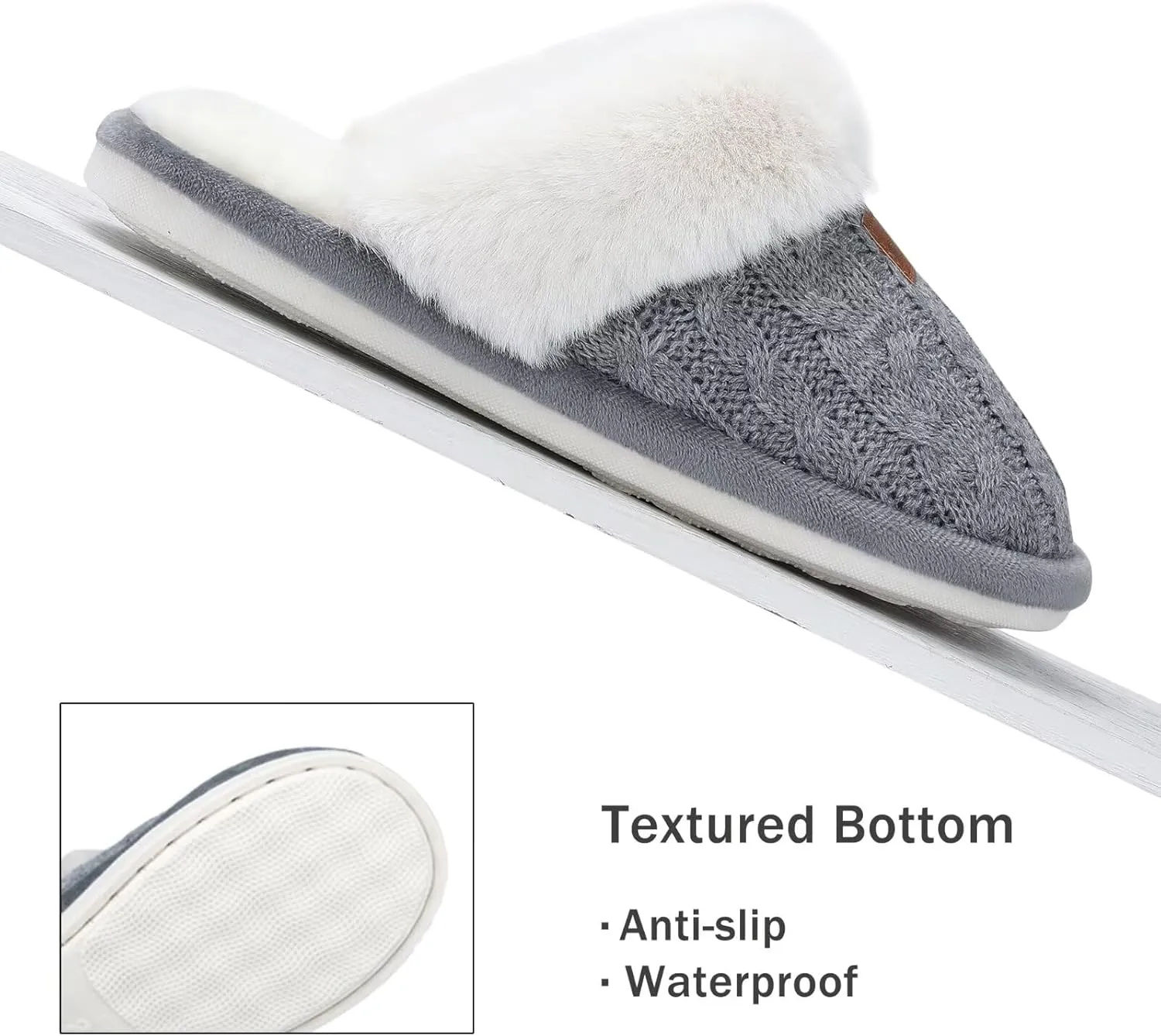 NineCiFun Women's Fuzzy Memory Foam Cozy House Slippers with Soft Faux Fur Lining