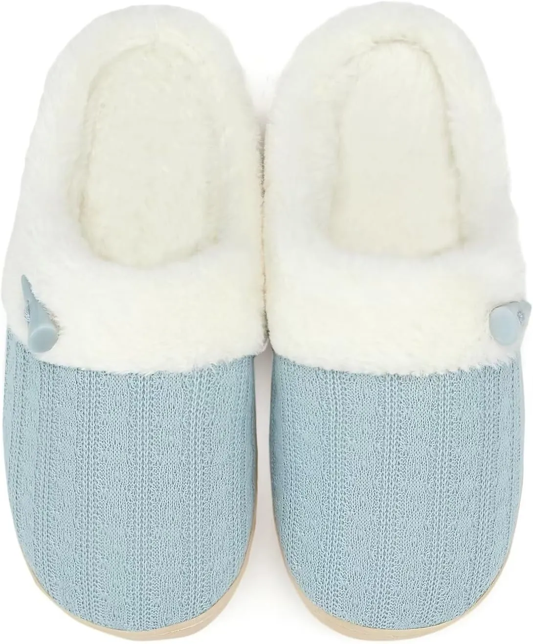 NineCiFun Women's Slip on Fuzzy House Slippers Memory Foam Slippers Scuff Outdoor Indoor Warm Plush Bedroom Shoes with Faux Fur Lining