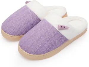 NineCiFun Women's Slippers Scuff Comfy Lightweight House Shoes Slip on Memory Foam Bedroom Slippers Indoor Outdoor Home Shoes with Soft Terry Lining