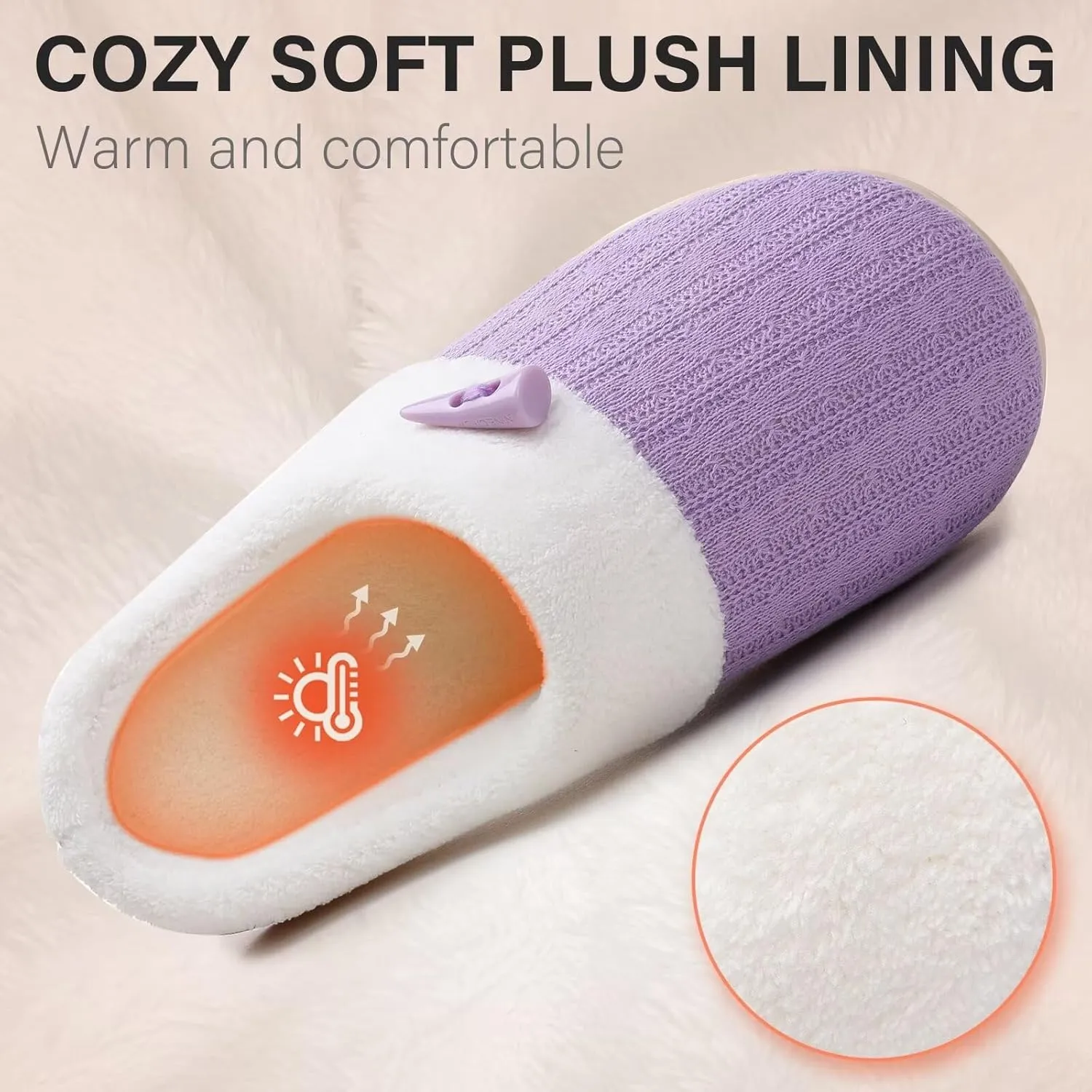 NineCiFun Women's Slippers Scuff Comfy Lightweight House Shoes Slip on Memory Foam Bedroom Slippers Indoor Outdoor Home Shoes with Soft Terry Lining