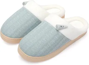 NineCiFun Women's Slippers Scuff Comfy Lightweight House Shoes Slip on Memory Foam Bedroom Slippers Indoor Outdoor Home Shoes with Soft Terry Lining