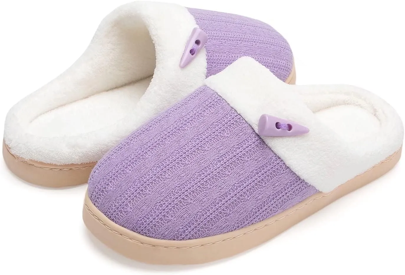 NineCiFun Women's Slippers Scuff Comfy Lightweight House Shoes Slip on Memory Foam Bedroom Slippers Indoor Outdoor Home Shoes with Soft Terry Lining