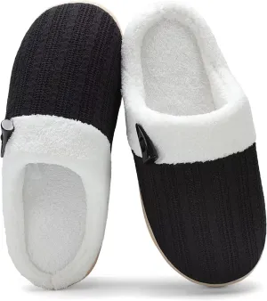 NineCiFun Women's Slippers Scuff Comfy Lightweight House Shoes Slip on Memory Foam Bedroom Slippers Indoor Outdoor Home Shoes with Soft Terry Lining