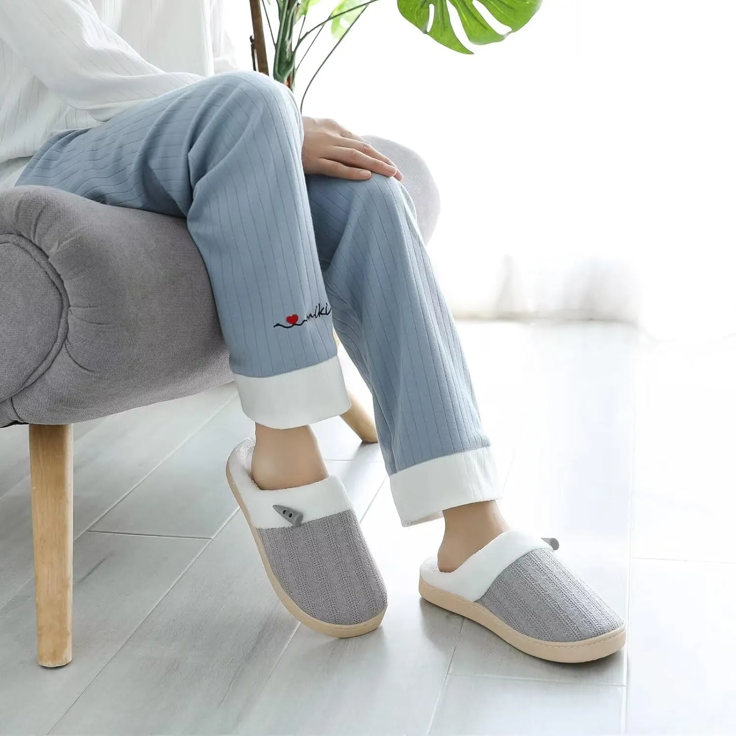NineCiFun Women's Slippers Scuff Comfy Lightweight House Shoes Slip on Memory Foam Bedroom Slippers Indoor Outdoor Home Shoes with Soft Terry Lining