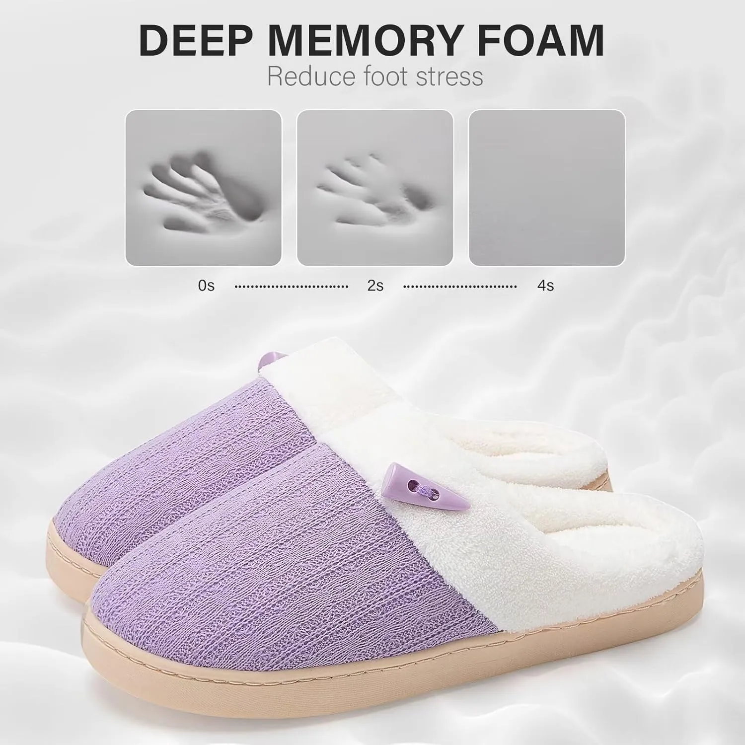 NineCiFun Women's Slippers Scuff Comfy Lightweight House Shoes Slip on Memory Foam Bedroom Slippers Indoor Outdoor Home Shoes with Soft Terry Lining