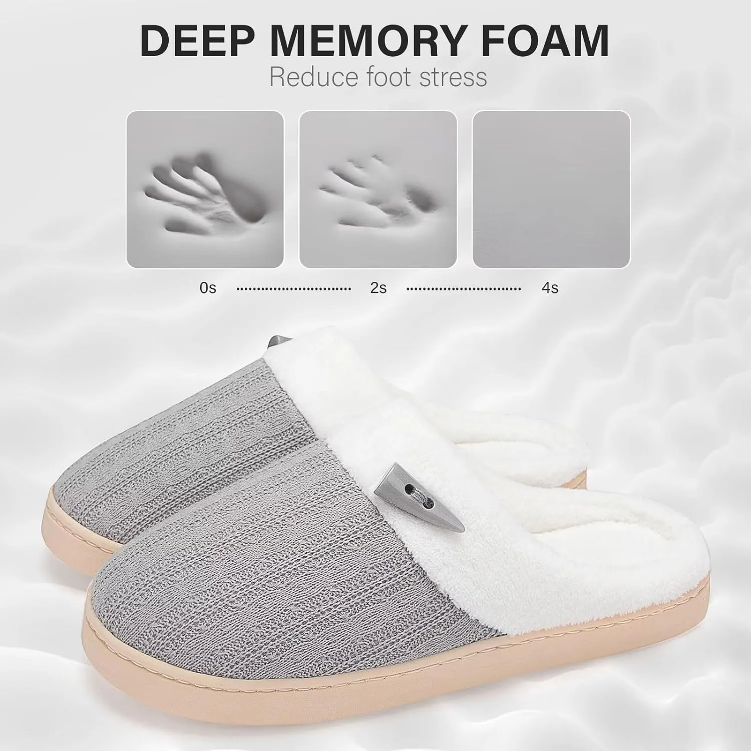 NineCiFun Women's Slippers Scuff Comfy Lightweight House Shoes Slip on Memory Foam Bedroom Slippers Indoor Outdoor Home Shoes with Soft Terry Lining