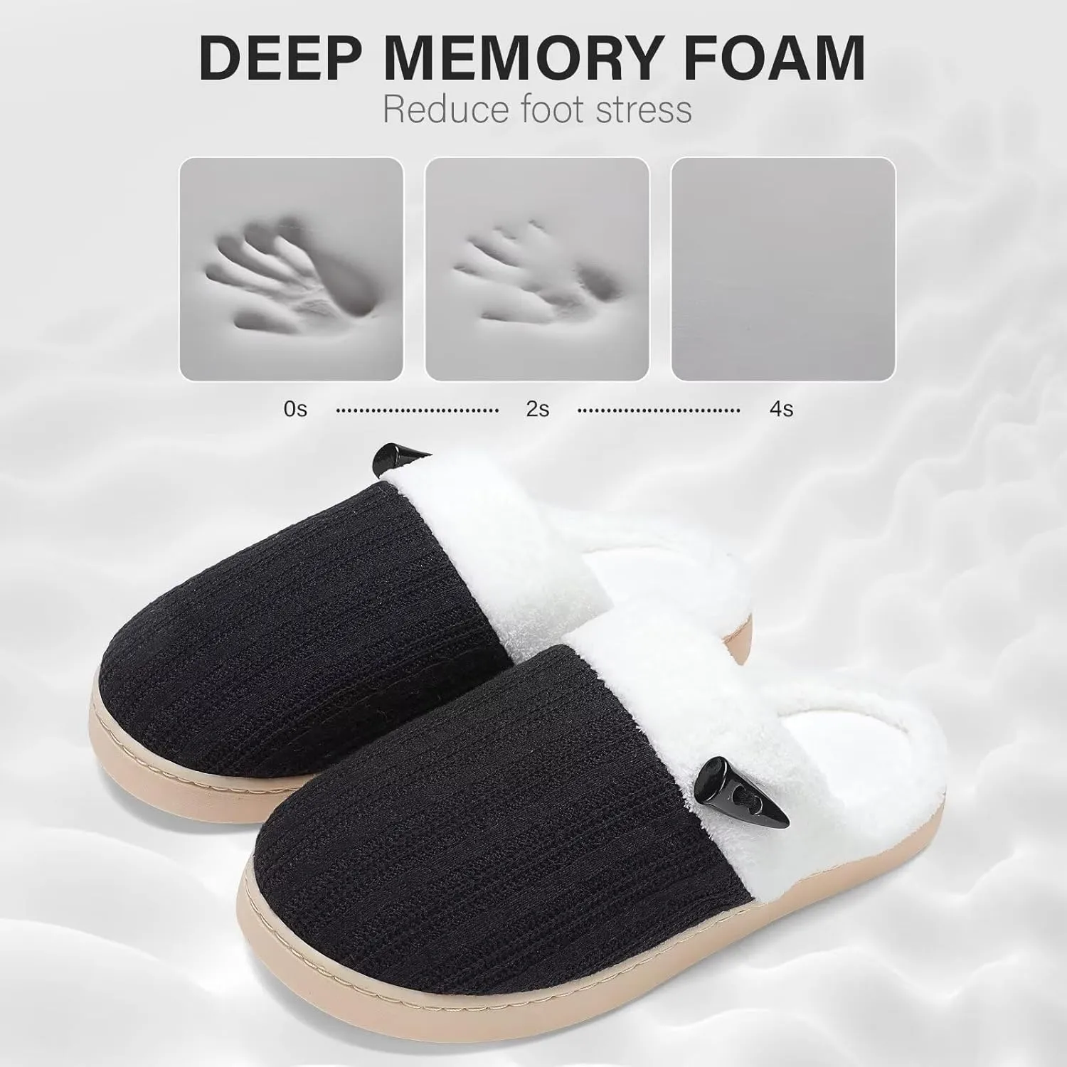 NineCiFun Women's Slippers Scuff Comfy Lightweight House Shoes Slip on Memory Foam Bedroom Slippers Indoor Outdoor Home Shoes with Soft Terry Lining