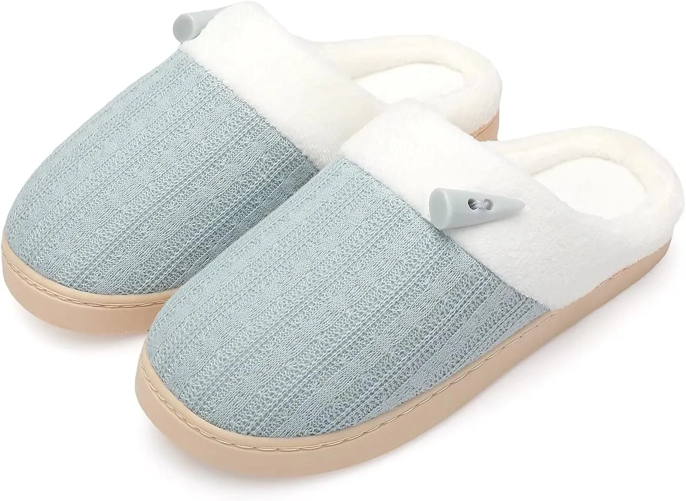 NineCiFun Women's Slippers Scuff Comfy Lightweight House Shoes Slip on Memory Foam Bedroom Slippers Indoor Outdoor Home Shoes with Soft Terry Lining