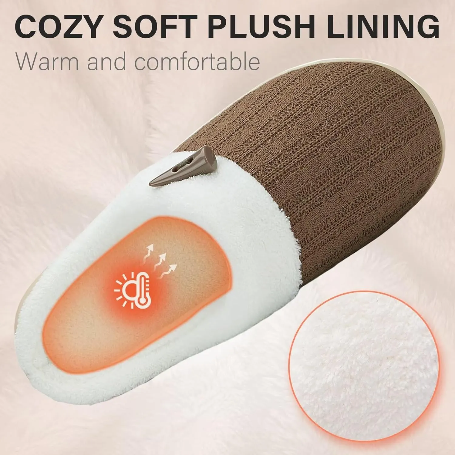 NineCiFun Women's Slippers Scuff Comfy Lightweight House Shoes Slip on Memory Foam Bedroom Slippers Indoor Outdoor Home Shoes with Soft Terry Lining