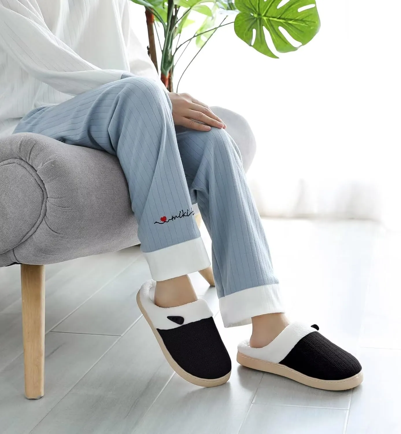 NineCiFun Women's Slippers Scuff Comfy Lightweight House Shoes Slip on Memory Foam Bedroom Slippers Indoor Outdoor Home Shoes with Soft Terry Lining
