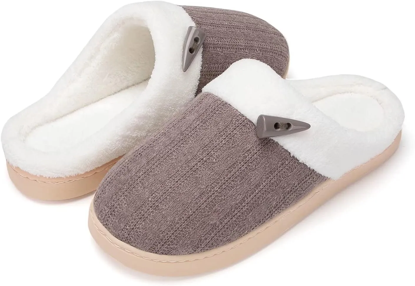 NineCiFun Women's Slippers Scuff Comfy Lightweight House Shoes Slip on Memory Foam Bedroom Slippers Indoor Outdoor Home Shoes with Soft Terry Lining