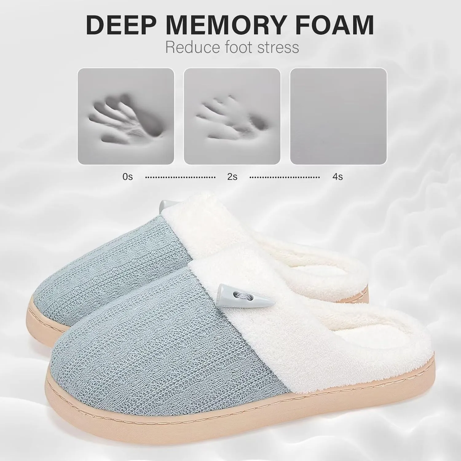NineCiFun Women's Slippers Scuff Comfy Lightweight House Shoes Slip on Memory Foam Bedroom Slippers Indoor Outdoor Home Shoes with Soft Terry Lining