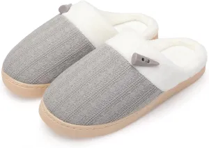 NineCiFun Women's Slippers Scuff Comfy Lightweight House Shoes Slip on Memory Foam Bedroom Slippers Indoor Outdoor Home Shoes with Soft Terry Lining