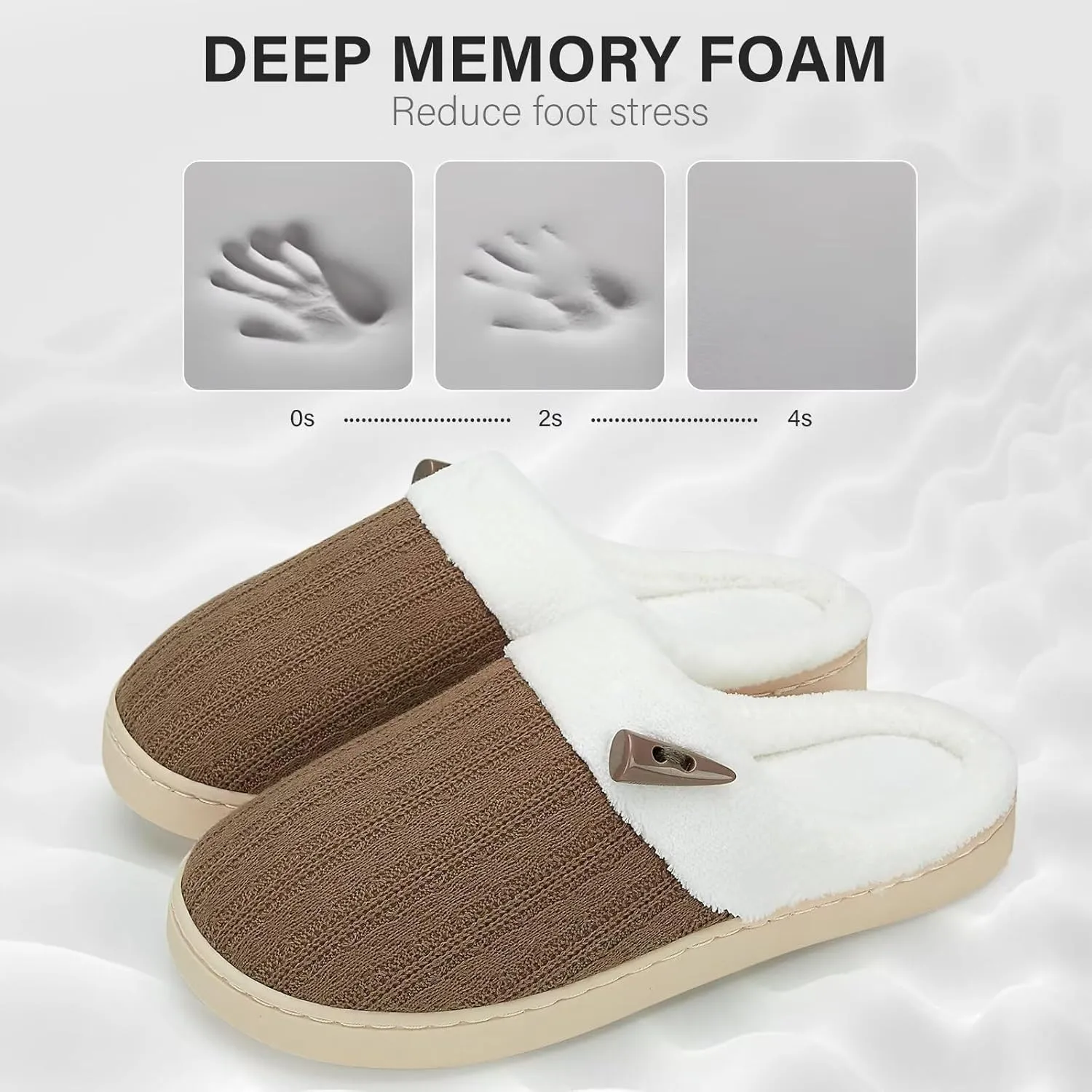 NineCiFun Women's Slippers Scuff Comfy Lightweight House Shoes Slip on Memory Foam Bedroom Slippers Indoor Outdoor Home Shoes with Soft Terry Lining