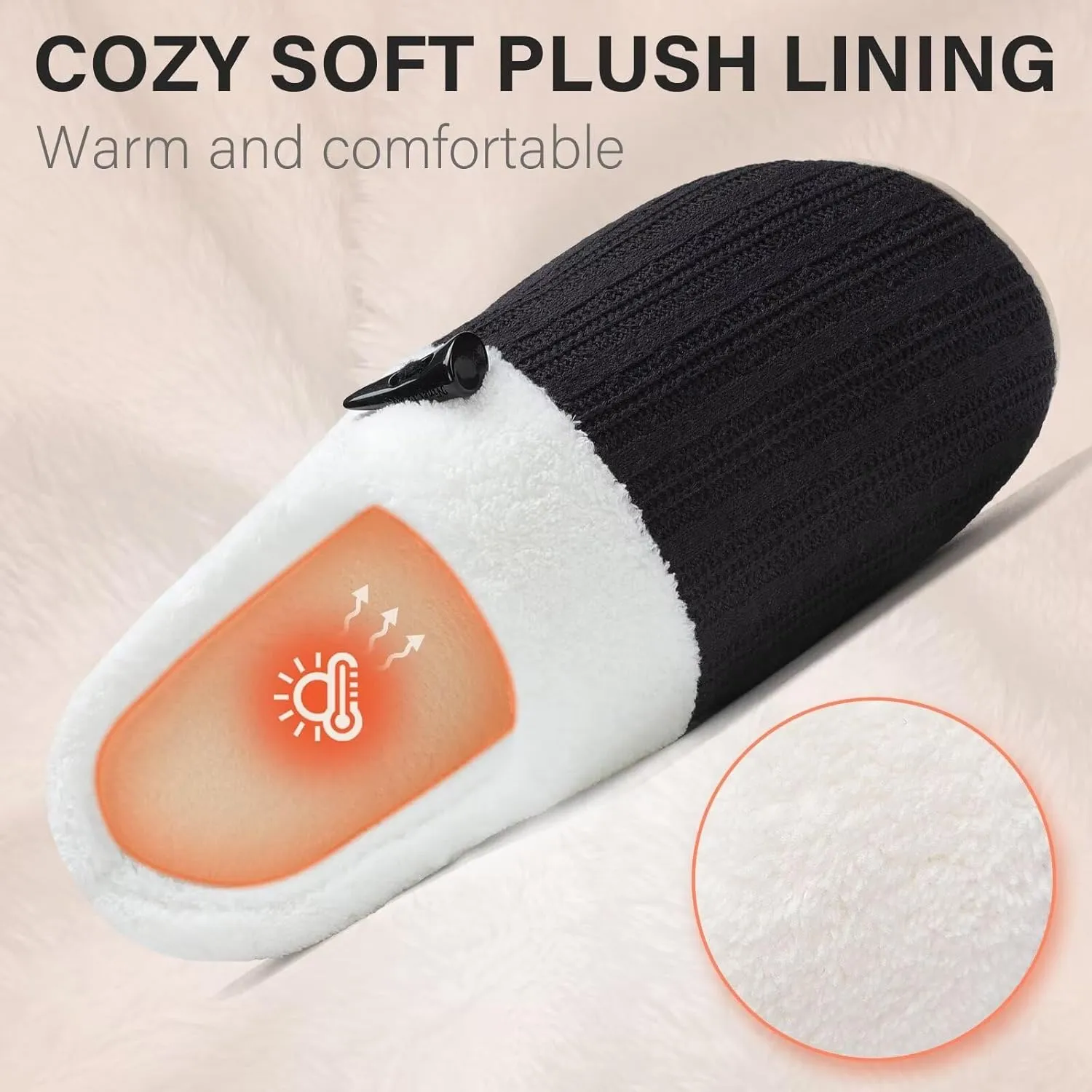 NineCiFun Women's Slippers Scuff Comfy Lightweight House Shoes Slip on Memory Foam Bedroom Slippers Indoor Outdoor Home Shoes with Soft Terry Lining