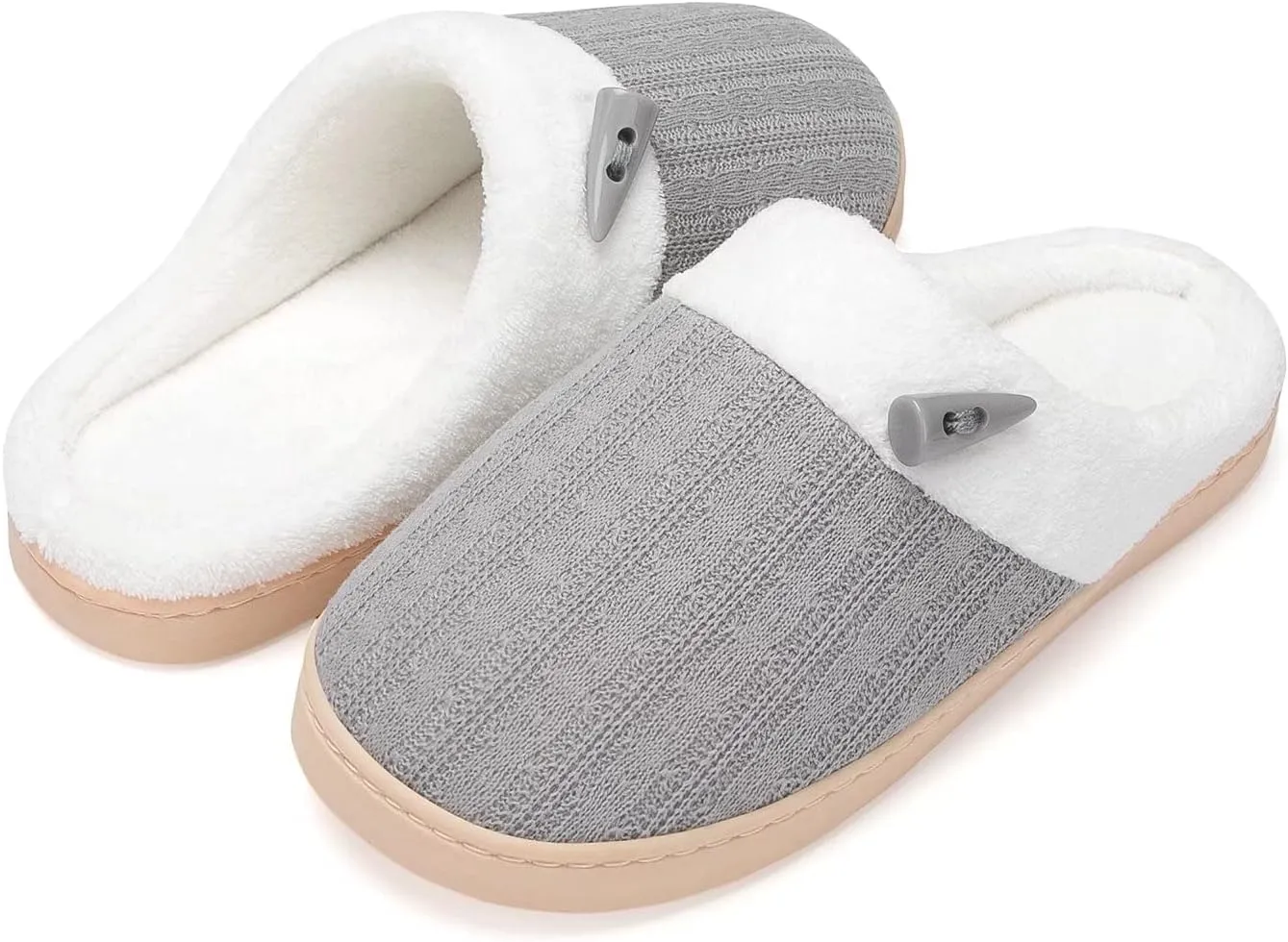 NineCiFun Women's Slippers Scuff Comfy Lightweight House Shoes Slip on Memory Foam Bedroom Slippers Indoor Outdoor Home Shoes with Soft Terry Lining