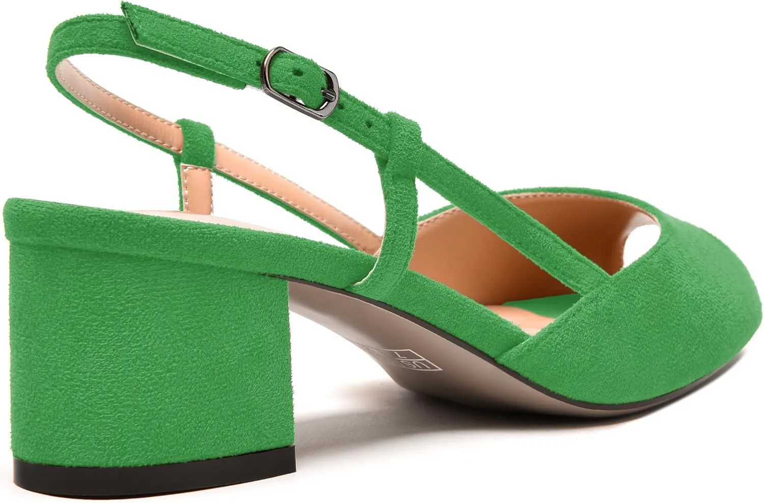 NUMALEO Womens Party Suede Buckle Comfortable Slingback Peep Toe Sexy Chunky Low Heel Pumps Shoes 2 Inch