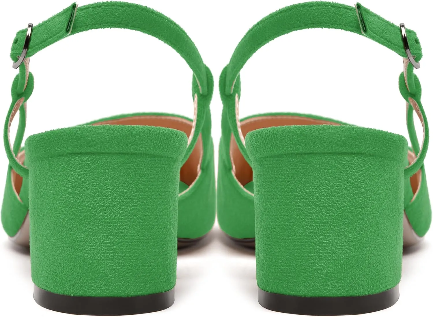NUMALEO Womens Party Suede Buckle Comfortable Slingback Peep Toe Sexy Chunky Low Heel Pumps Shoes 2 Inch