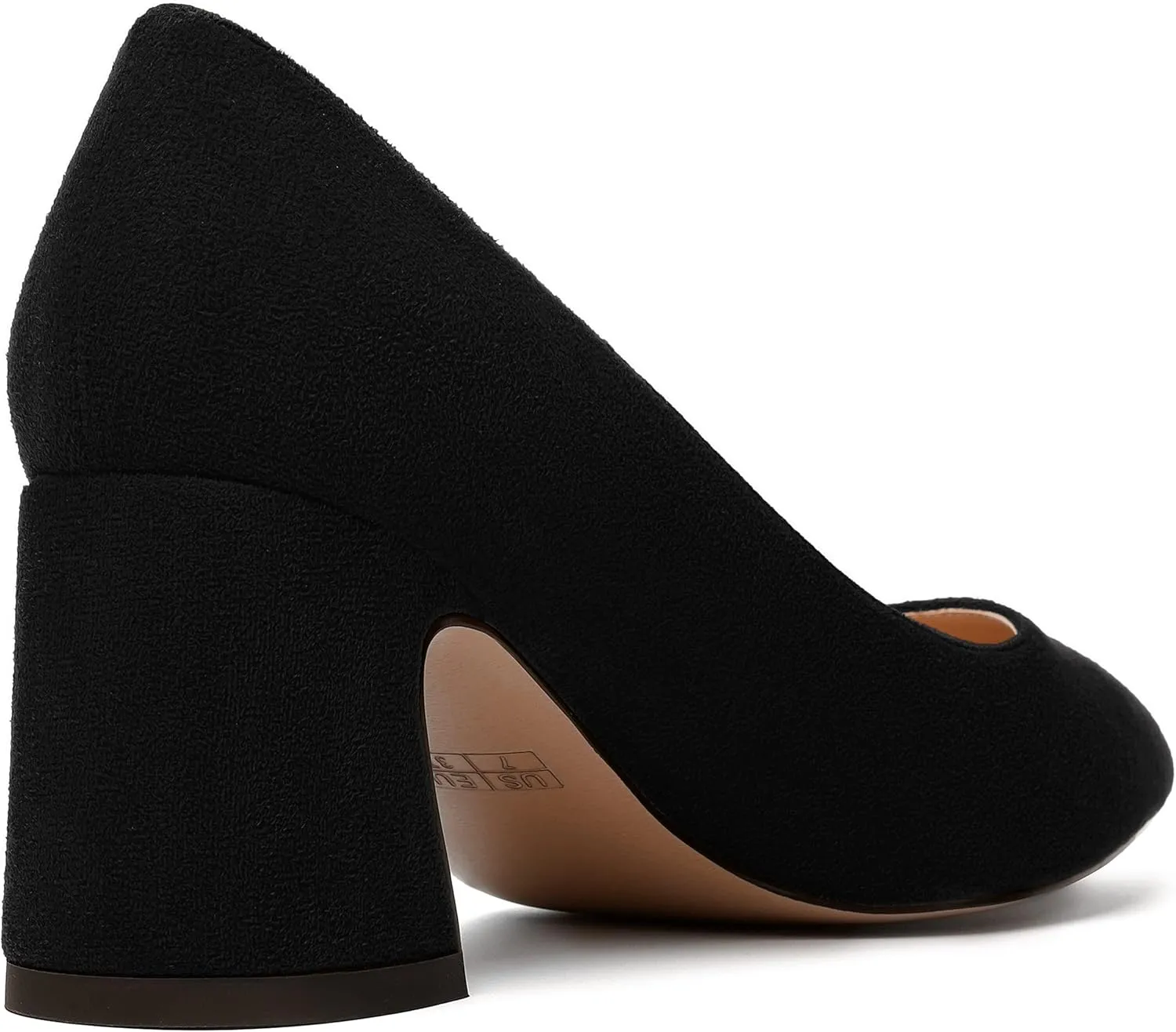 NUMALEO Womens Suede Wedding Solid Slip On Pointed Toe Dress Chunky Mid Heel Pumps Shoes 2.5 Inch